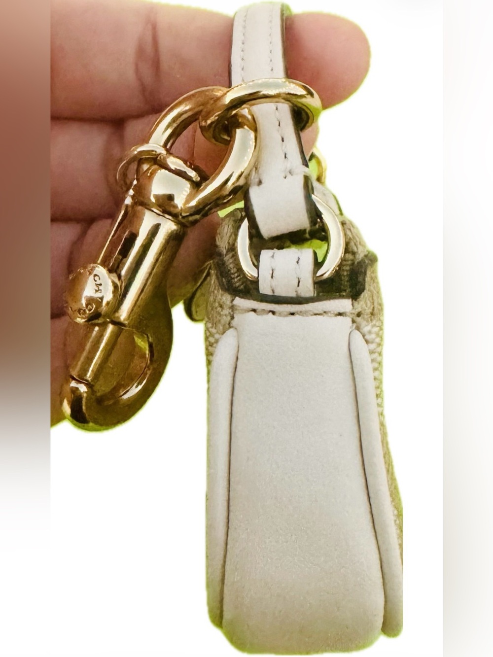 Coach Mini Lolita Bag in Beige / White Signature Keychain Gold Hardware - NWOT - Picture 10 of 13